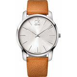 Calvin Klein City Silver Dial Orange Leather Strap Watch for Women - K2G231G6 Authentic Buy Shop Now