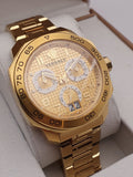 Versace Dylos Chronograph Gold Dial Gold Steel Strap Watch for Men - VQC040015 Authentic Buy Shop Now