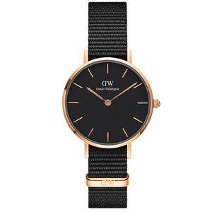 Daniel Wellington Petite Cornwall Black Dial Black Nylon Strap Watch for Women - DW00100247 Authentic Buy Shop Now