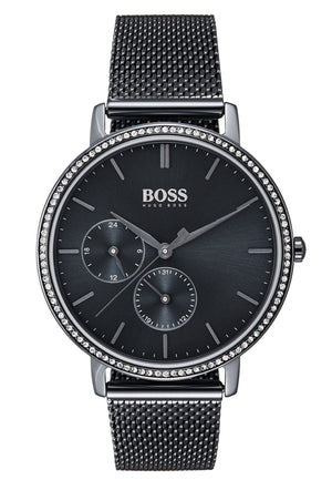 Hugo Boss Infinity Black Dial Black Mesh Bracelet Watch for Women -1502521 Authentic Buy Shop Now