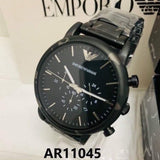 Emporio Armani Luigi Chronograph Black Dial Black Steep Strap Watch For Men - AR11045 Authentic Buy Shop Now