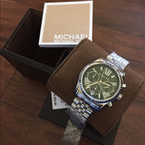 Michael Kors Lexington Quartz Green Dial Silver Steel Strap Watch For Women - MK6222 Authentic Buy Shop Now