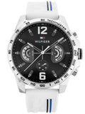 Tommy Hilfiger Multifunction Black Dial White Rubber Strap Watch for Men - 1791475 Authentic Buy Shop Now