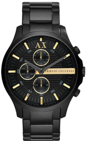 Armani Exchange Hampton Chronograph Black Dial Black Steel Strap Watch For Men - AX2164 Authentic Buy Shop Now