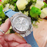 Guess Limelight Crystals White Dial Blue Rubber Strap Watch for Women - W1053L5 Authentic Buy Shop Now