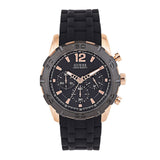 Guess Caliber Chronograph Black Dial Black Rubber Strap Watch for Men - W0864G2 Authentic Buy Shop Now