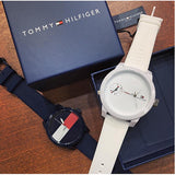 Tommy Hilfiger Denim White Dial White Rubber Strap Watch for Men - 1791324 Authentic Buy Shop Now