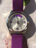 Marc Jacobs Baby Dave Silver Dial Purple Leather Strap Watch for Women - MBM1262 Authentic Buy Shop Now