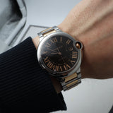 Cartier Ballon Bleu de Cartier Brown Dial Two Tone Steel Strap Watch for Men - W6920032 Authentic Buy Shop Now