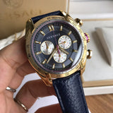 Versace V-Ray Blue Chronograph Blue Dial Blue Leather Strap Watch for Men - VDB030014 Authentic Buy Shop Now