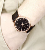 Calvin Klein Surround Black Dial Black Leather Strap Watch for Men - K3W216C1 Authentic Buy Shop Now