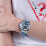 Guess Athena Active Life Clear White Dial Blue Rubber Strap Watch for Women - GW0409L1 Authentic Buy Shop Now