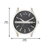 Armani Exchange Hampton Chronograph Black Dial Silver Steel Strap Watch For Men - AX2103 Authentic Buy Shop Now
