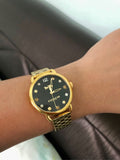 Coach Delancey Black Dial Gold Stainless Steel Strap Watch For Women - 14502813 Authentic Buy Shop Now