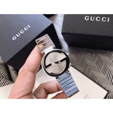 Gucci G Interlocking Silver Dial Silver Steel Strap Watch For Women - YA133503 Authentic Buy Shop Now