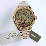 Fossil Rye Automatic Skeleton Gold Dial Gold Steel Strap Watch for Women - BQ3755 Authentic Buy Shop Now