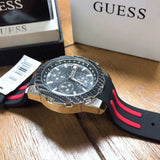 Guess Octane Chronograph Black Dial Two Tone Silicone Strap Watch For Men - W1047G1 Authentic Buy Shop Now
