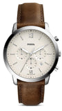 Fossil Neutra Chronograph White Dial Brown Leather Strap Watch for Men - FS5380 Authentic Buy Shop Now