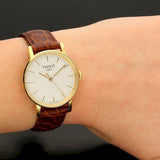 Tissot Everytime Desire Small White Dial Maroon Leather Strap Watch For Women - T109.210.36.031.00 Authentic Buy Shop Now