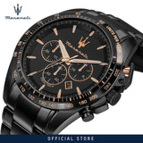 Maserati Traguardo Chronograph Black Dial Black Steel Strap Watch For Men - R8873612048 Authentic Buy Shop Now