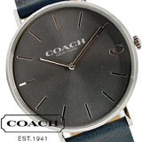 Coach Charles Grey Dial Black Leather Strap Watch for Men - 14602150 Authentic Buy Shop Now
