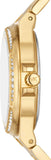 Michael Kors Lennox Three Hand Gold Dial Gold Steel Strap Watch For Women - MK7229 Authentic Buy Shop Now