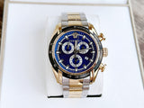 Versace V-Ray Chronograph Quartz Blue Dial Two Tone Steel Strap Watch For Men - VE2I01021 Authentic Buy Shop Now