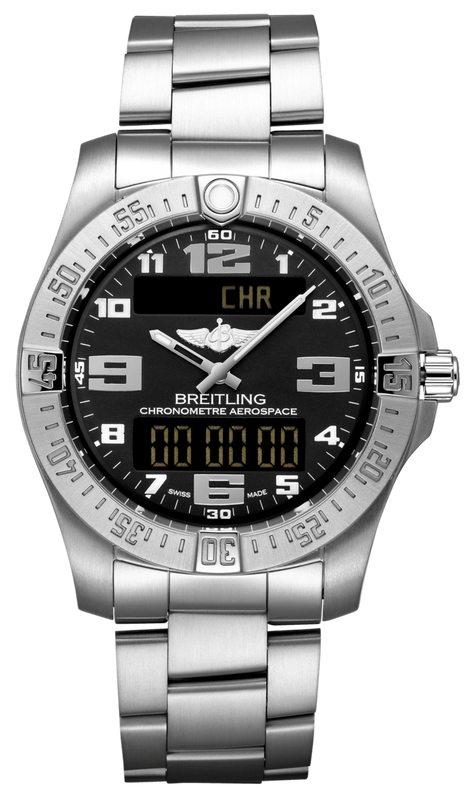 Breitling Aerospace Evo Black Dial Silver Steel Strap Watch for Men - E79363101B1E1 Authentic Buy Shop Now
