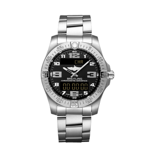 Breitling Aerospace Evo Black Dial Silver Steel Strap Watch for Men - E79363101B1E1 Authentic Buy Shop Now