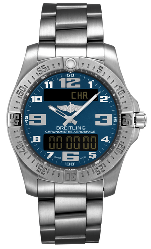 Breitling Aerospace Evo Blue Dial Silver Steel Strap Watch for Men - E79363101C1E1 Authentic Buy Shop Now