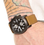 Marc Jacobs Larry Chronograph Black Dial Brown Leather Strap Watch for Men - MBM5053 Authentic Buy Shop Now