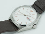 Emporio Armani Dress Quartz White Dial Brown Leather Strap Watch For Men - AR1999 Authentic Buy Shop Now