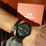 Armani Exchange Hampton Black Dial Black Steel Strap Watch For Men - AX7101 Authentic Buy Shop Now