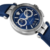 Versace Aion Chronograph Blue Dial Blue Leather Strap Watch for Men - VE1D01220 Authentic Buy Shop Now