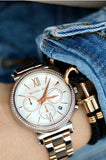 Michael Kors Sofie Chronograph Quartz White Dial Two Tone Steel Strap Watch For Women - MK6558 Authentic Buy Shop Now