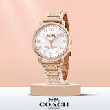 Coach Delancey White Dial Rose Gold Steel Strap Watch for Women - 14502497 Authentic Buy Shop Now