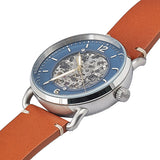 Fossil Commuter Automatic Skeleton Blue Dial Brown Leather Strap Watch for Men - ME3159 Authentic Buy Shop Now