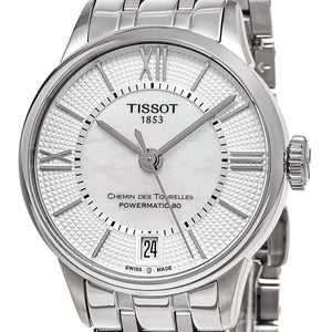 Tissot Chemin Des Tourelles Powermatic 80 Lady White Dial Silver Steel Strap Watch For Women - T099.207.11.037.00 Authentic Buy Shop Now