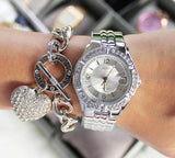 Guess Water Pro Diamonds Silver Dial Silver Steel Strap Watch For Women - G75511M Authentic Buy Shop Now