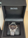 Hugo Boss Jet Black Dial Silver Steel Strap Watch for Men - 1513383 Authentic Buy Shop Now