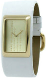 Marc Jacobs Champagne Dial White Leather Strap Watch for Women - MBM2043 Authentic Buy Shop Now