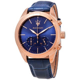 Maserati Traguardo Chronograph Blue Dial Blue Leather Strap Watch for Men - R8871612015 Authentic Buy Shop Now
