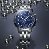 Tissot PRC 200 Chronograph Quartz Blue Dial Silver Steel Strap Watch For Men - T114.417.11.047.00 Authentic Buy Shop Now