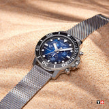 Tissot Seastar 1000 Chronograph Blue Dial Silver Mesh Bracelet Watch For Men - T120.417.11.041.02 Authentic Buy Shop Now
