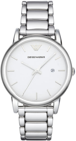 Emporio Armani Classic Luigi Quartz Silver Dial Silver Steel Strap Watch For Men - AR1854 Authentic Buy Shop Now