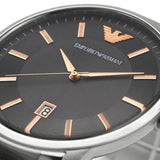 Emporio Armani Renato Quartz Black Dial Silver Steel Strap Watch For Men - AR11179 Authentic Buy Shop Now