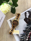 Michael Kors Slim Runway Tortoise Shell Dial Two Tone Steel Strap Watch for Women - MK4284 Authentic Buy Shop Now