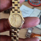 Marc Jacobs Henry Dinky Gold Dial Gold Steel Strap Watch for Women - MBM3199 Authentic Buy Shop Now