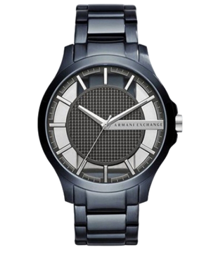 Armani Exchange Hampton Skeleton Grey Dial Blue Steel Strap Watch For Men - AX2401 Authentic Buy Shop Now