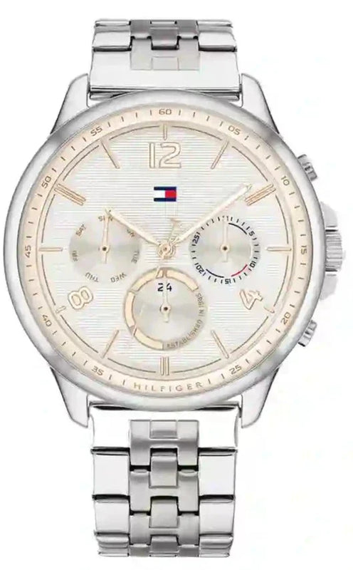 Tommy Hilfiger Harper Chronograph White Dial Silver Steel Strap Watch For Women - 1782222 Authentic Buy Shop Now